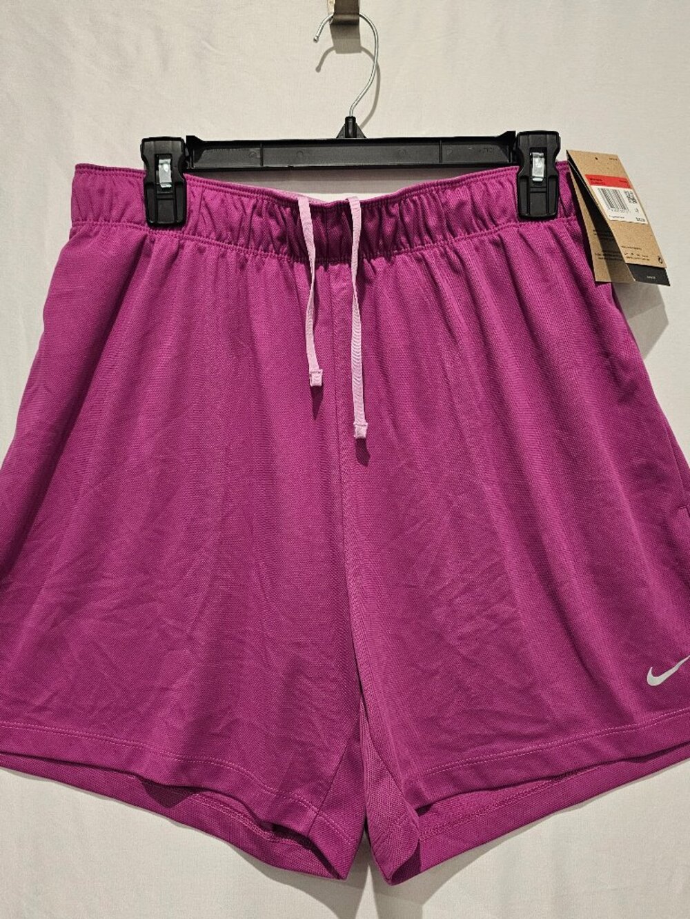 NWT Nike Dri-FIT Women's  L Mesh Athletic Shorts Fucsia Purple Drawstring